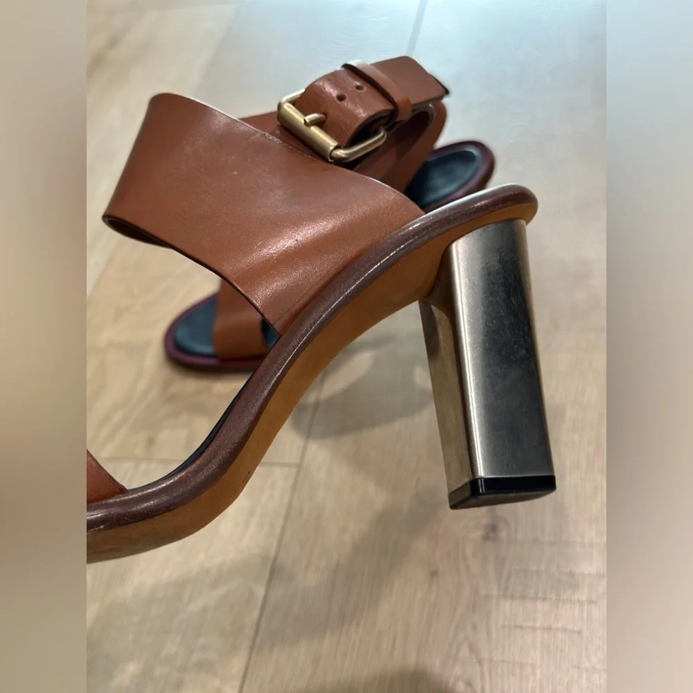 Celine brown leather sandals size 39, pre owned - Picture 5 of 8
